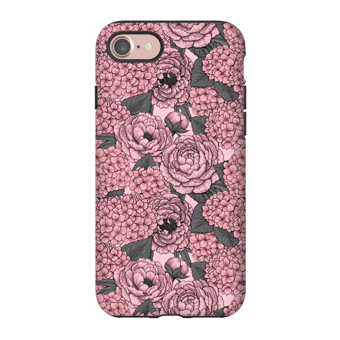 iPhone 7 StrongFit Peony and hydrangea in pink by Katerina Kirilova