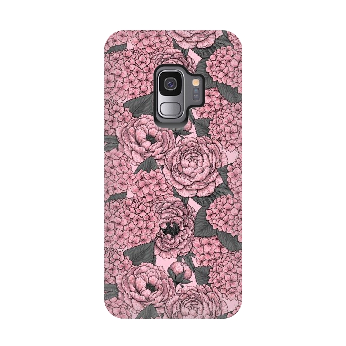 Galaxy S9 StrongFit Peony and hydrangea in pink by Katerina Kirilova