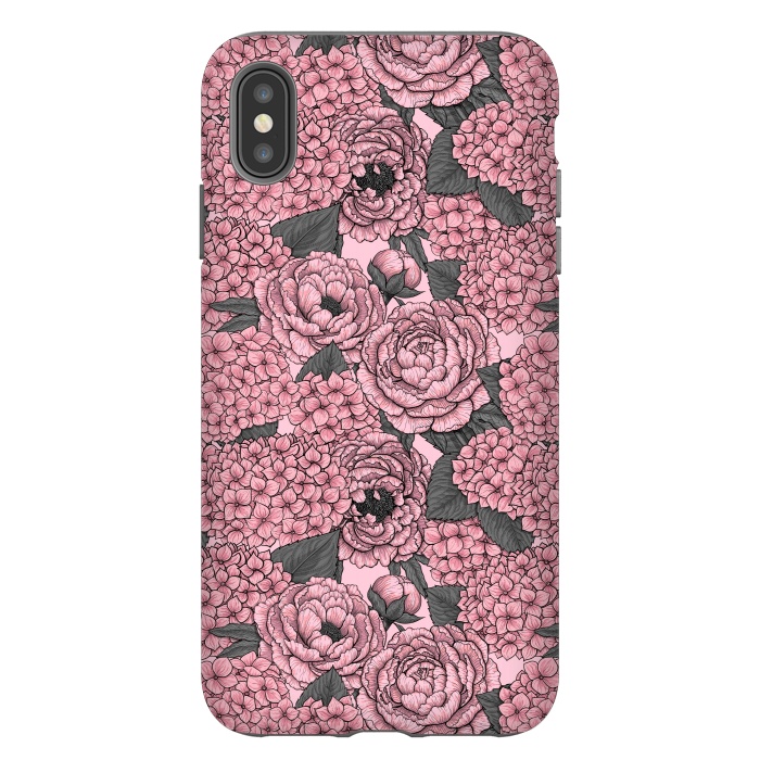 iPhone Xs Max StrongFit Peony and hydrangea in pink by Katerina Kirilova