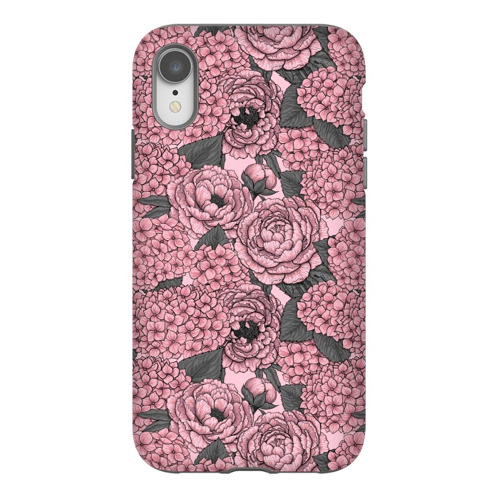 iPhone Xr StrongFit Peony and hydrangea in pink by Katerina Kirilova