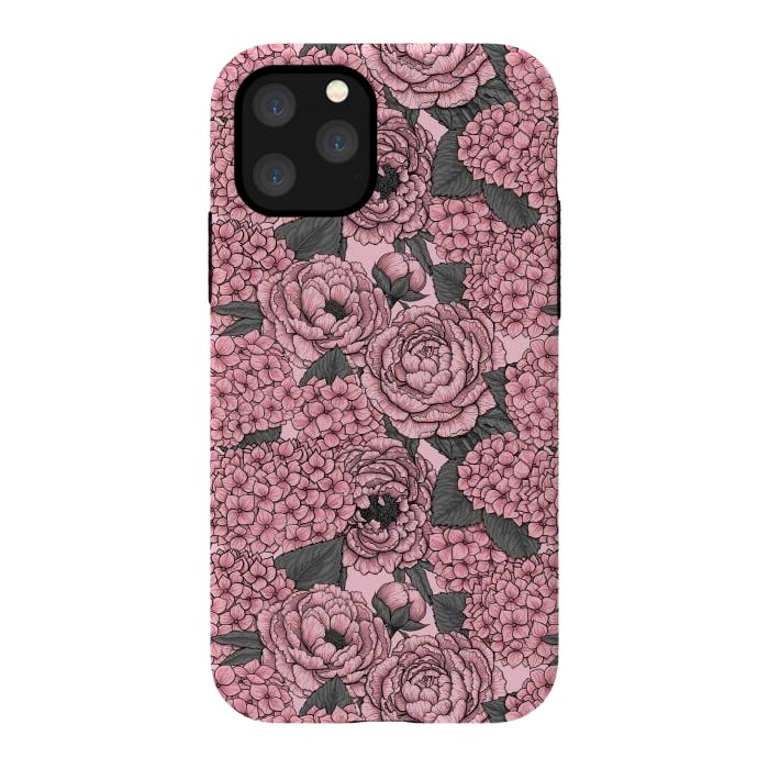 iPhone 11 Pro StrongFit Peony and hydrangea in pink by Katerina Kirilova