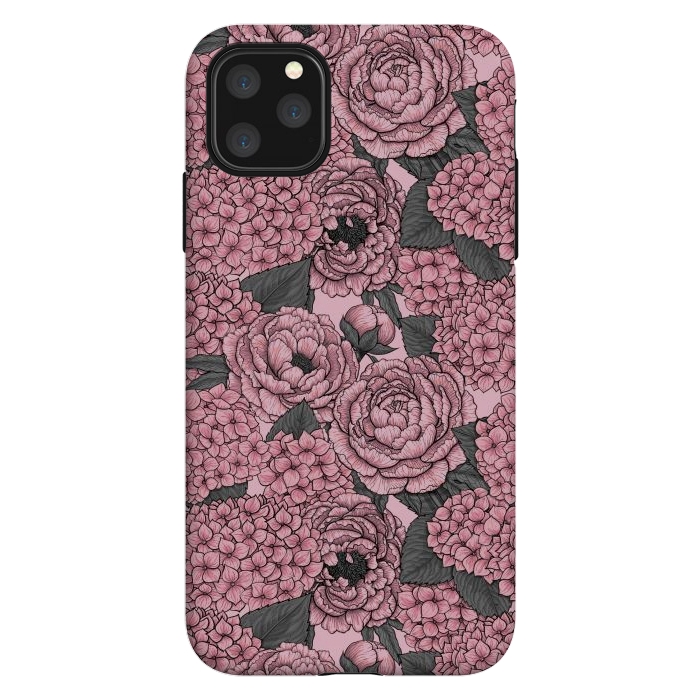 iPhone 11 Pro Max StrongFit Peony and hydrangea in pink by Katerina Kirilova