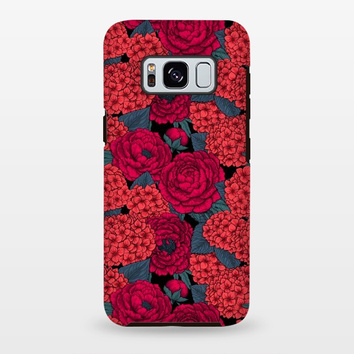 Galaxy S8 plus StrongFit Peony and hydrangea in red by Katerina Kirilova