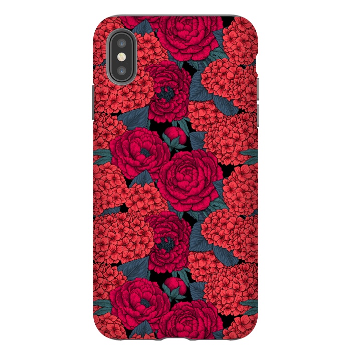 iPhone Xs Max StrongFit Peony and hydrangea in red by Katerina Kirilova