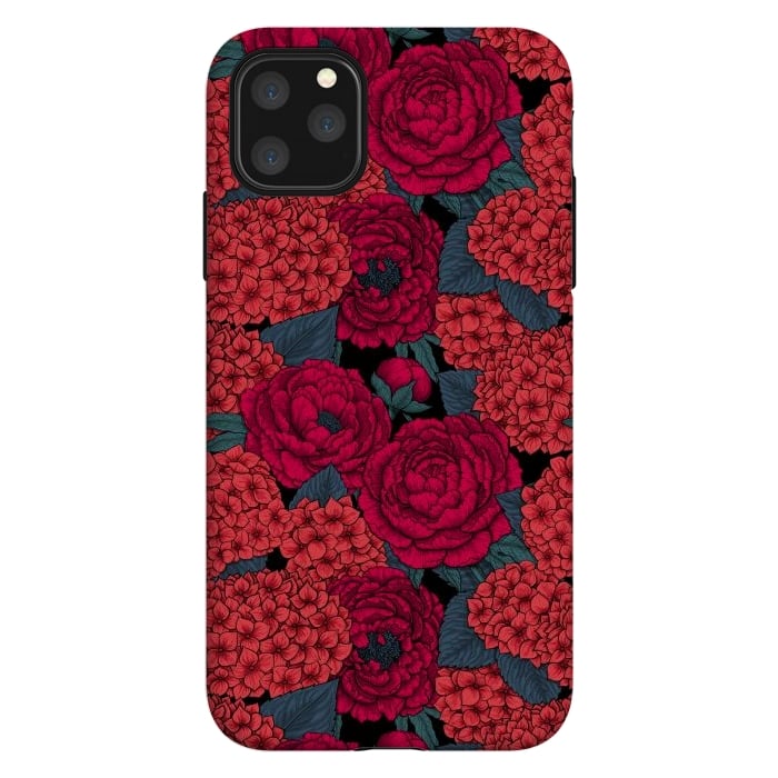 iPhone 11 Pro Max StrongFit Peony and hydrangea in red by Katerina Kirilova