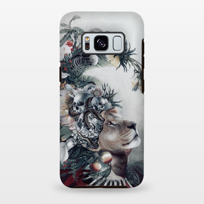 Galaxy S8 plus StrongFit Lion and Skulls by Riza Peker