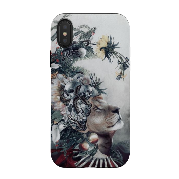 iPhone Xs / X StrongFit Lion and Skulls by Riza Peker