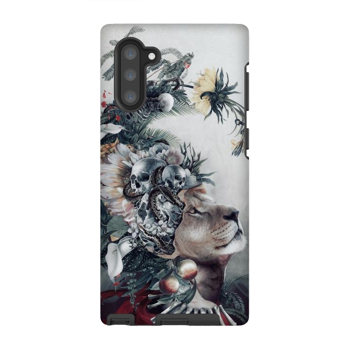 Galaxy Note 10 StrongFit Lion and Skulls by Riza Peker