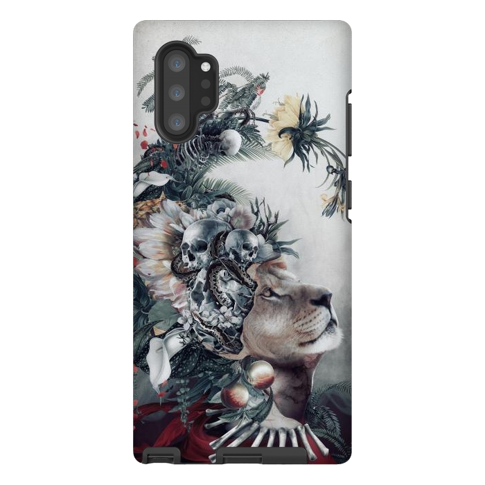 Galaxy Note 10 plus StrongFit Lion and Skulls by Riza Peker