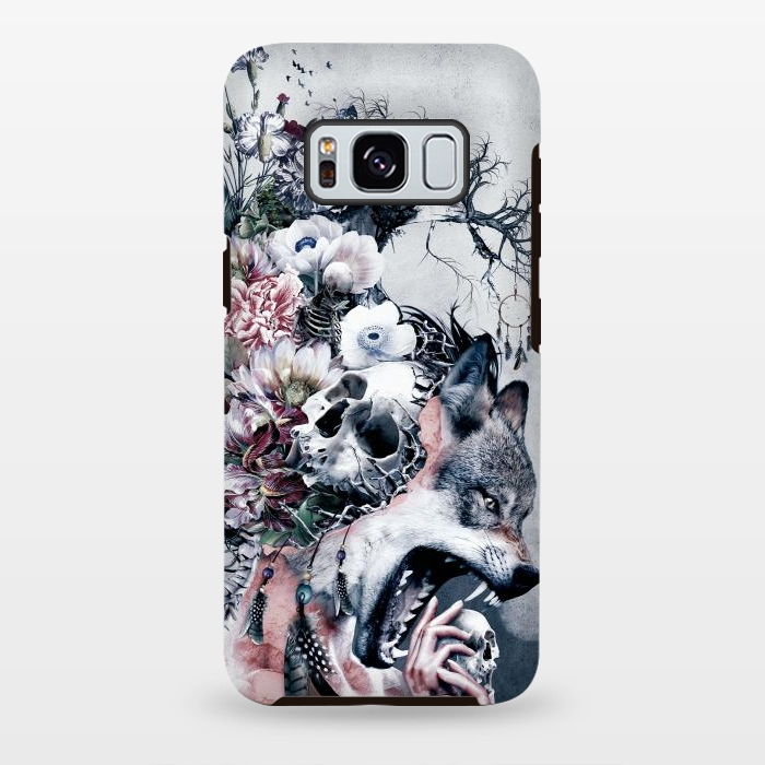 Galaxy S8 plus StrongFit Wolf and Skulls by Riza Peker
