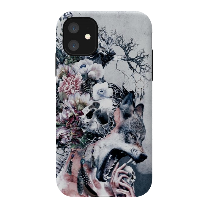 iPhone 11 StrongFit Wolf and Skulls by Riza Peker