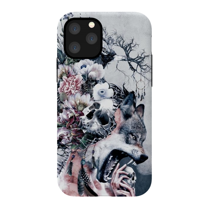 iPhone 11 Pro StrongFit Wolf and Skulls by Riza Peker