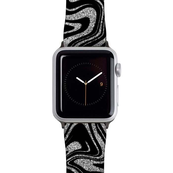 Watch 42mm / 44mm Strap PU leather Black & white print by Jms