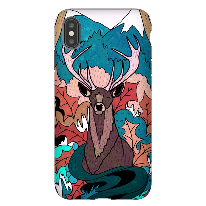 iPhone Xs Max StrongFit Winter deer forest by Steve Wade (Swade)