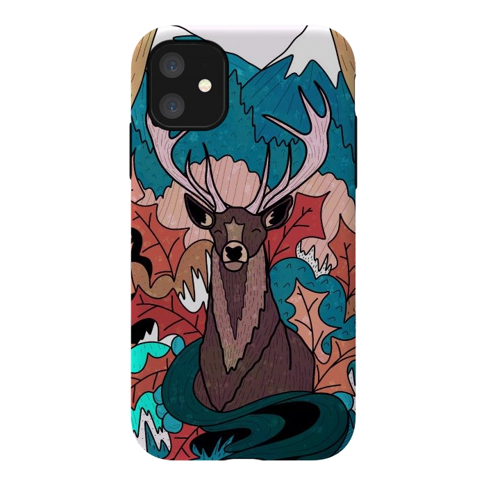 iPhone 11 StrongFit Winter deer forest by Steve Wade (Swade)