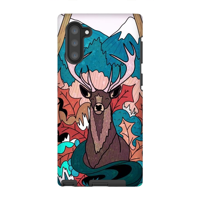 Galaxy Note 10 StrongFit Winter deer forest by Steve Wade (Swade)