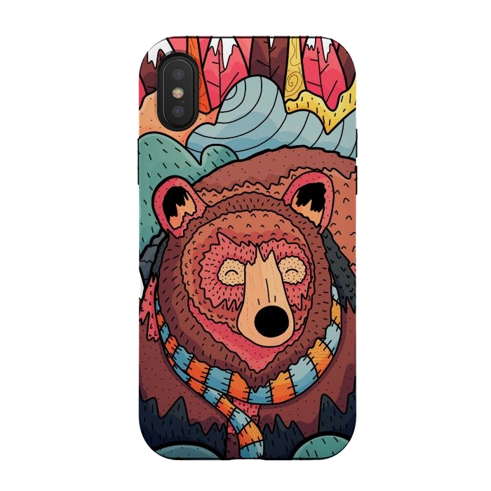 iPhone Xs / X StrongFit Winter bear forest by Steve Wade (Swade)