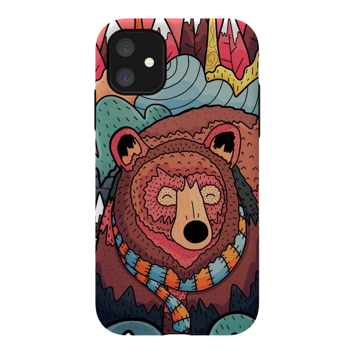 iPhone 11 StrongFit Winter bear forest by Steve Wade (Swade)