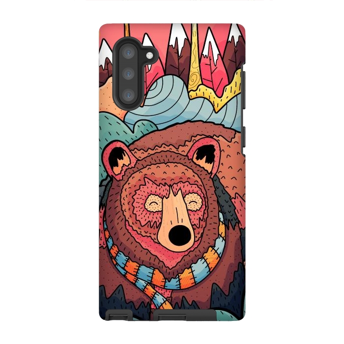 Galaxy Note 10 StrongFit Winter bear forest by Steve Wade (Swade)