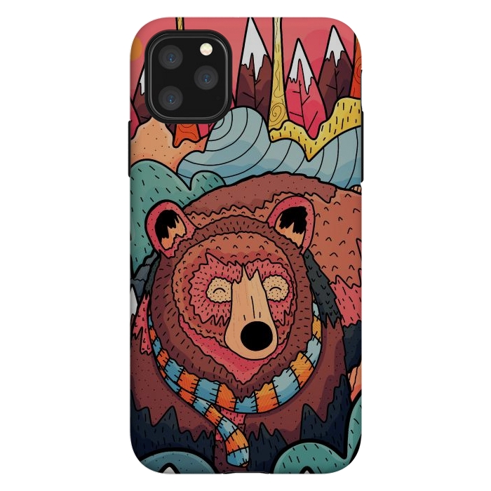 iPhone 11 Pro Max StrongFit Winter bear forest by Steve Wade (Swade)