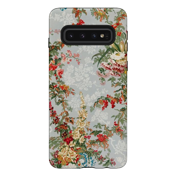 Galaxy S10 StrongFit Industrial Floral Print by Zala Farah