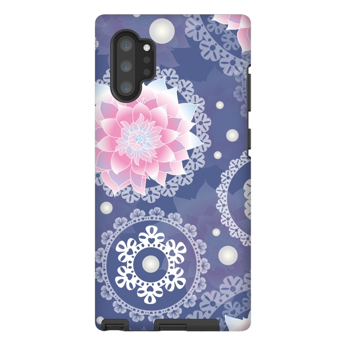 Galaxy Note 10 plus StrongFit lotus floral pattern by MALLIKA