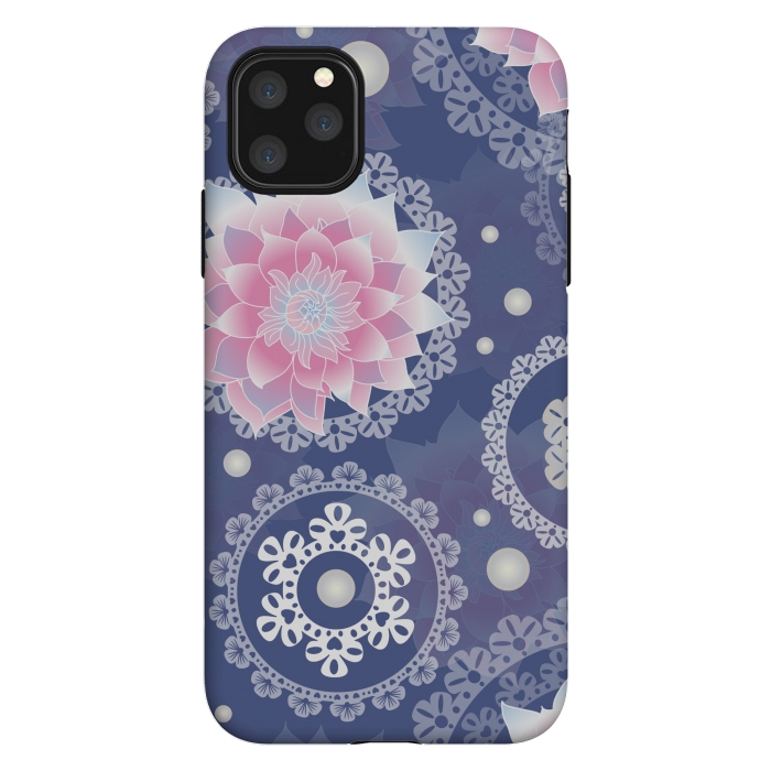 iPhone 11 Pro Max StrongFit lotus floral pattern by MALLIKA