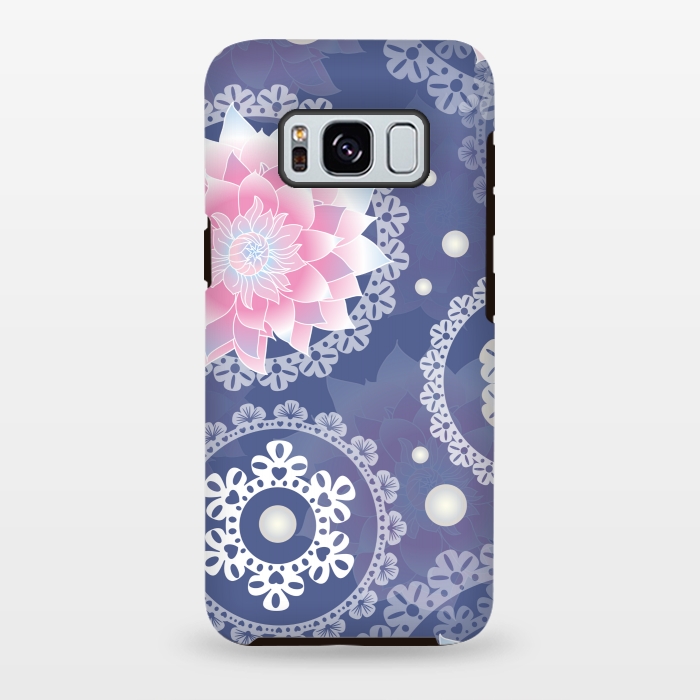Galaxy S8 plus StrongFit lotus floral pattern by MALLIKA