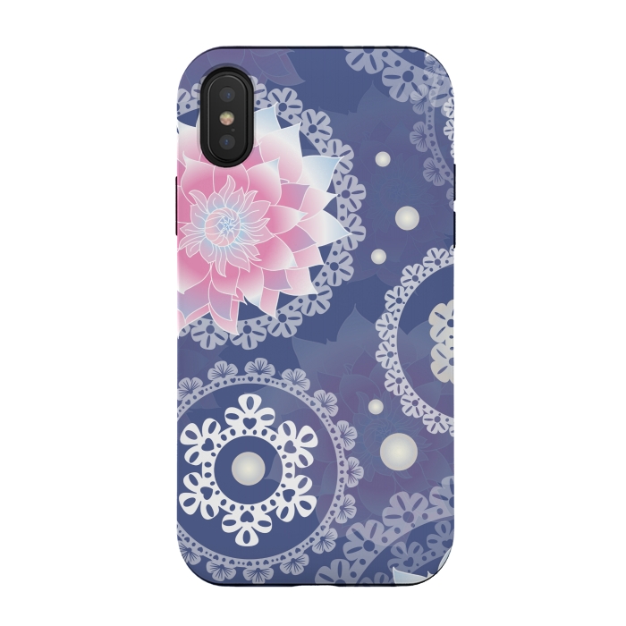 iPhone Xs / X StrongFit lotus floral pattern by MALLIKA