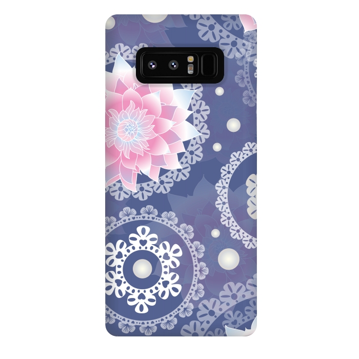 Galaxy Note 8 StrongFit lotus floral pattern by MALLIKA