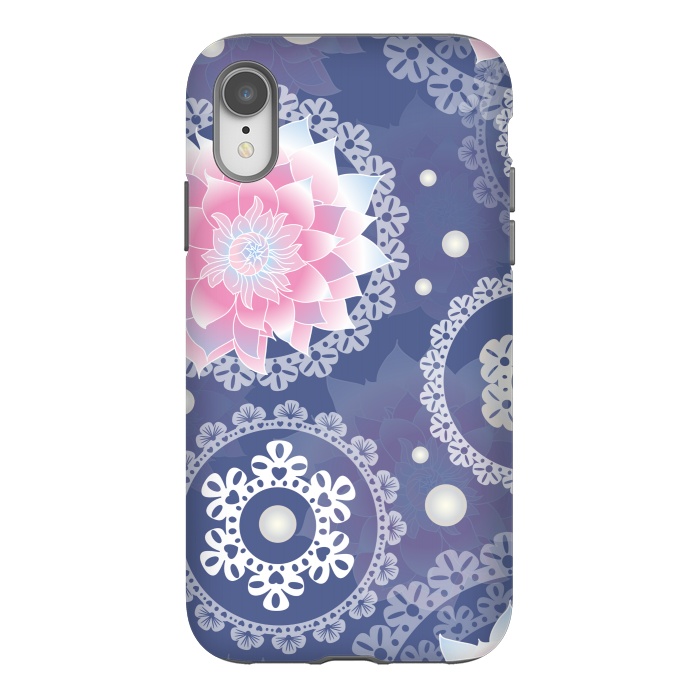 iPhone Xr StrongFit lotus floral pattern by MALLIKA