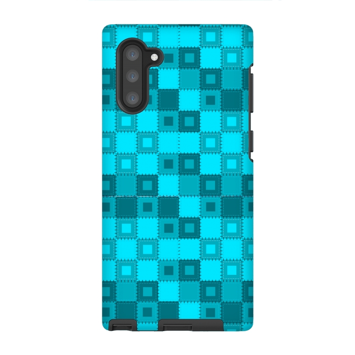 Galaxy Note 10 StrongFit blue patchwork by MALLIKA