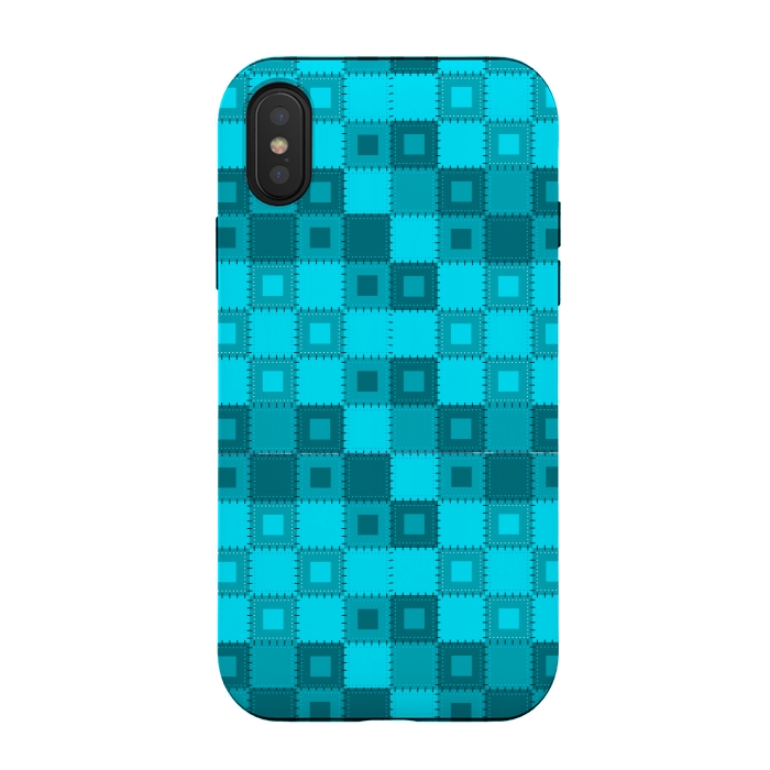 iPhone Xs / X StrongFit blue patchwork by MALLIKA