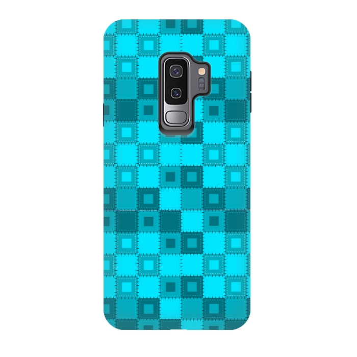 Galaxy S9 plus StrongFit blue patchwork by MALLIKA