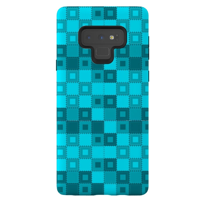 Galaxy Note 9 StrongFit blue patchwork by MALLIKA