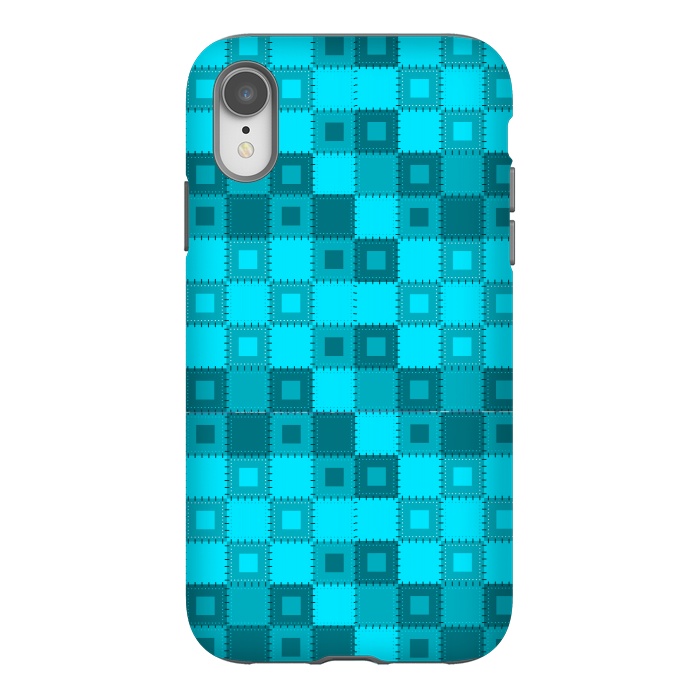iPhone Xr StrongFit blue patchwork by MALLIKA