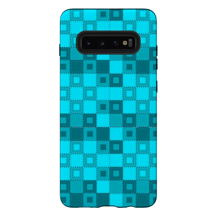 Galaxy S10 plus StrongFit blue patchwork by MALLIKA