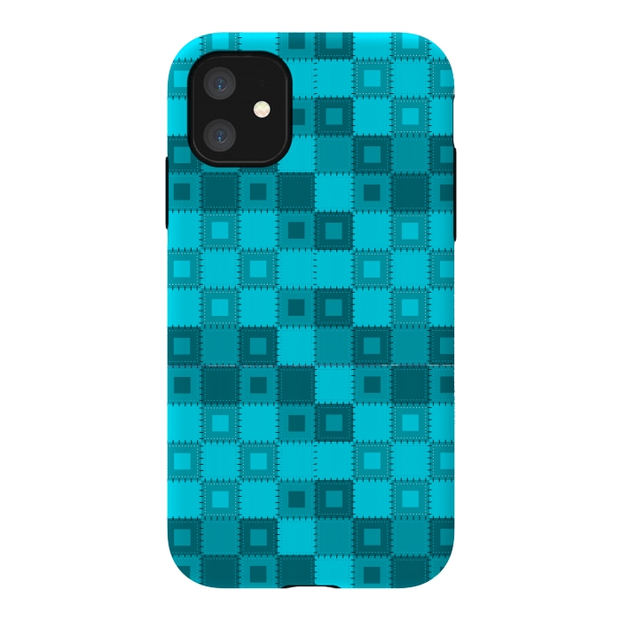 iPhone 11 StrongFit blue patchwork by MALLIKA