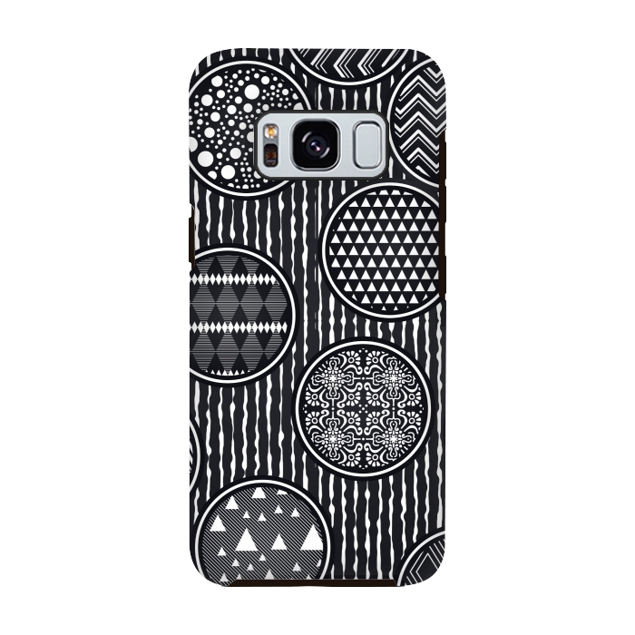 Galaxy S8 StrongFit black and white circular pattern by MALLIKA