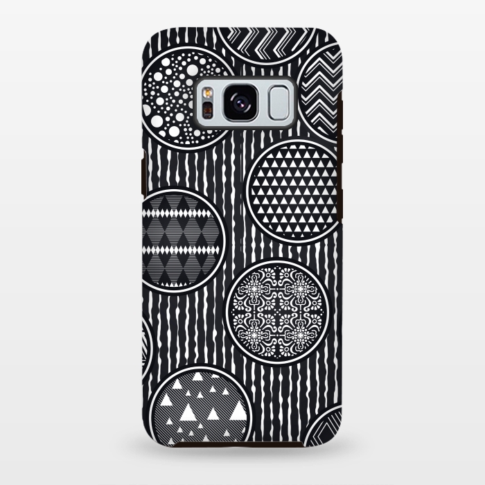 Galaxy S8 plus StrongFit black and white circular pattern by MALLIKA
