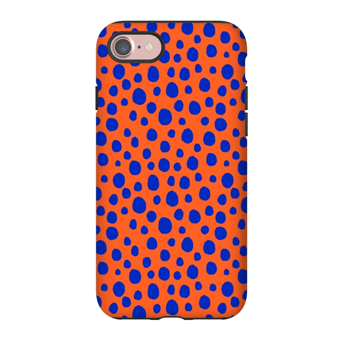 iPhone 7 StrongFit blue orange animal print by MALLIKA