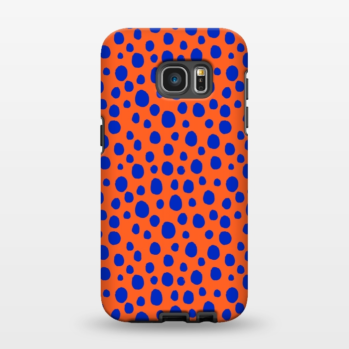 Galaxy S7 EDGE StrongFit blue orange animal print by MALLIKA