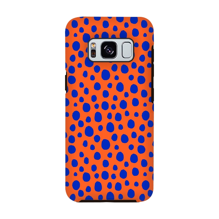 Galaxy S8 StrongFit blue orange animal print by MALLIKA