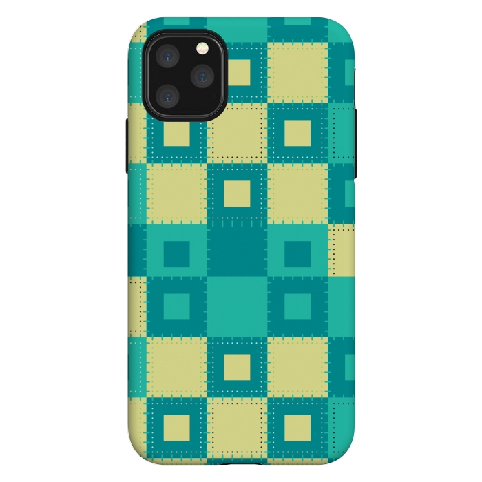 iPhone 11 Pro Max StrongFit blue yellow patchwork by MALLIKA
