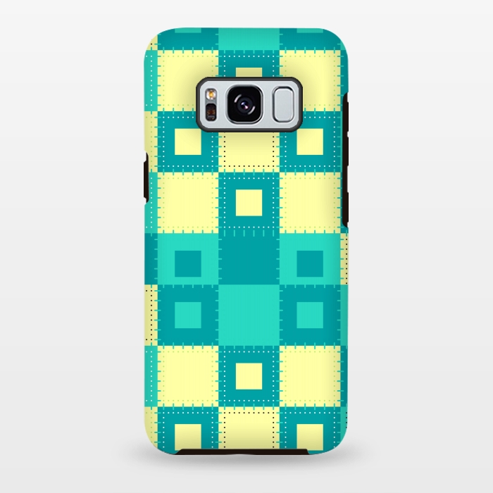 Galaxy S8 plus StrongFit blue yellow patchwork by MALLIKA