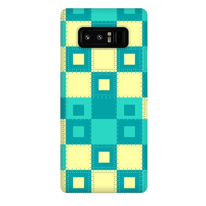 Galaxy Note 8 StrongFit blue yellow patchwork by MALLIKA