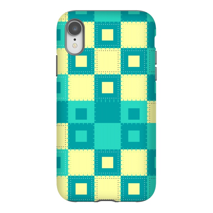 iPhone Xr StrongFit blue yellow patchwork by MALLIKA