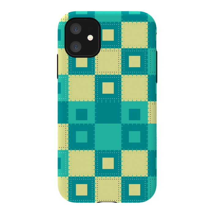iPhone 11 StrongFit blue yellow patchwork by MALLIKA