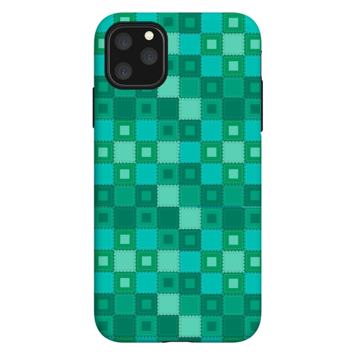 iPhone 11 Pro Max StrongFit blue green patchwork by MALLIKA