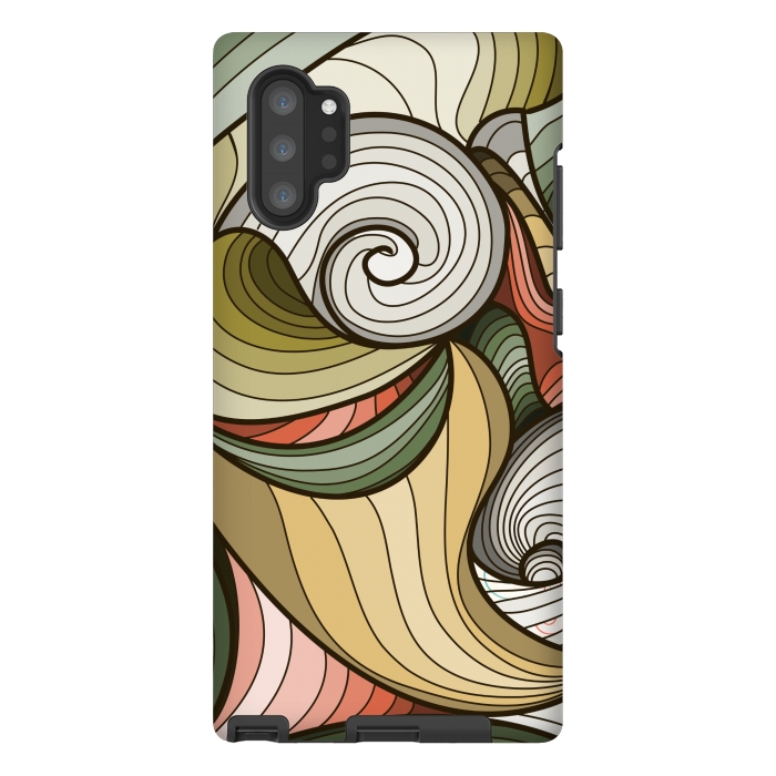 Galaxy Note 10 plus StrongFit green swirl pattern by MALLIKA